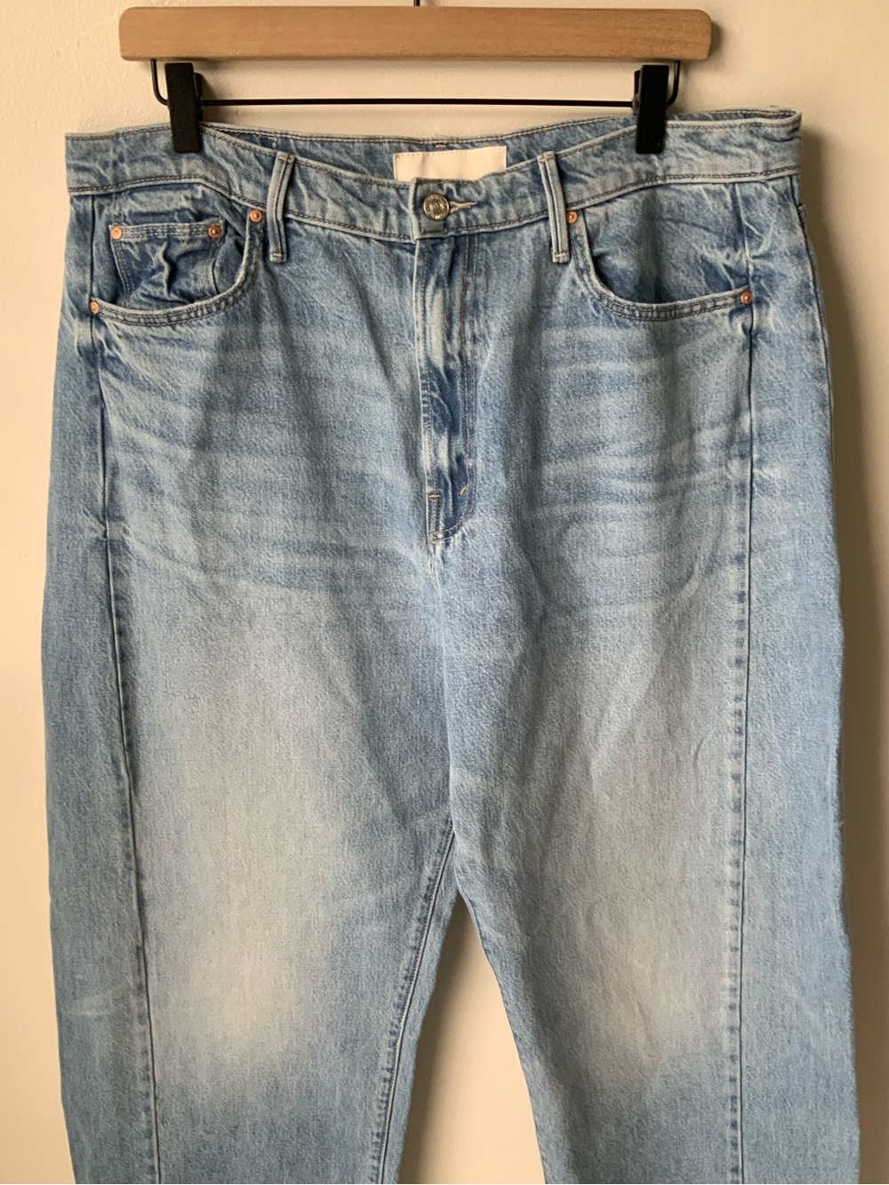 NWT MOTHER SUPERIOR Jeans Half Pipe Flood Material Girl Blue Size 34 - Picture 5 of 14